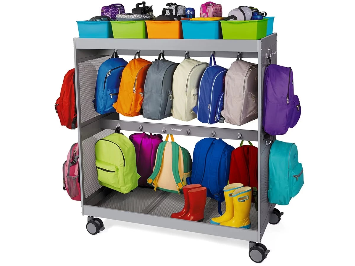 Flex-Space Student Storage Backpack Cart - Gray - US 6573