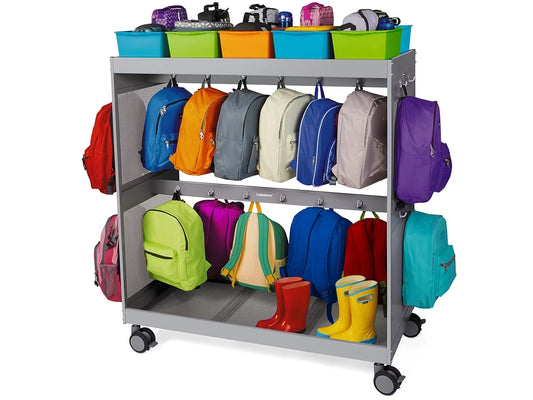 Flex-Space Student Storage Backpack Cart - Gray - US 6573