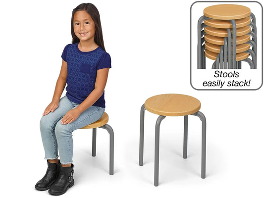 Flex-Space Premium Stacking Stools - Maple - US 6178