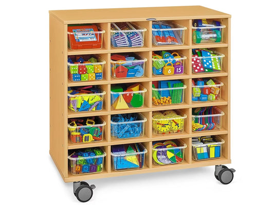 Flex-Space Mobile Clear-View 20-Bin Storage Center - Maple - US 6295