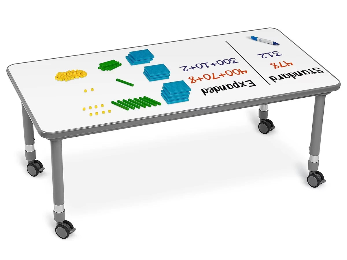 Flex-Space Write & Wipe Mobile Rectangular Table - US 8606