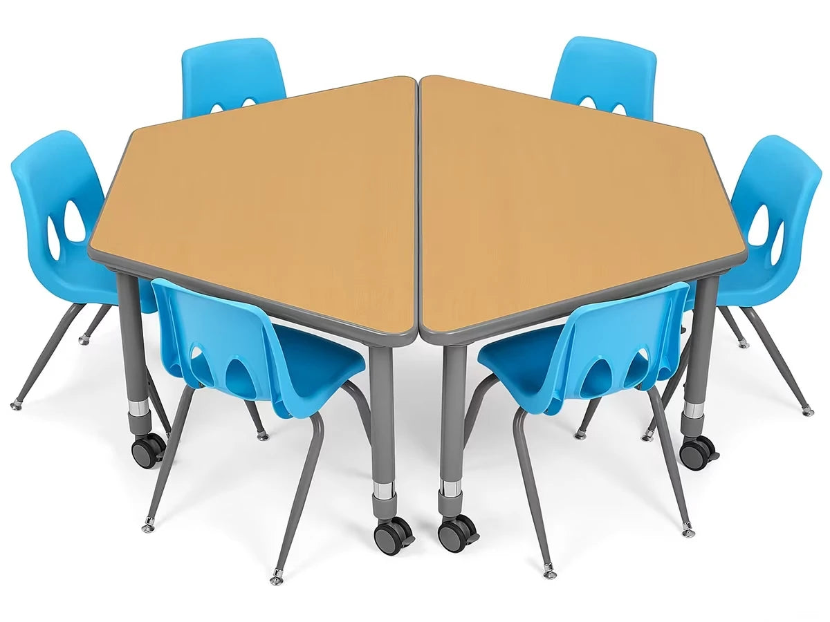 Flex-Space Mobile Trapezoid Table - Maple - US 2260