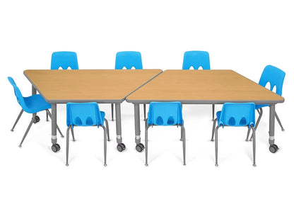 Flex-Space Mobile Trapezoid Table - Maple - US 2260
