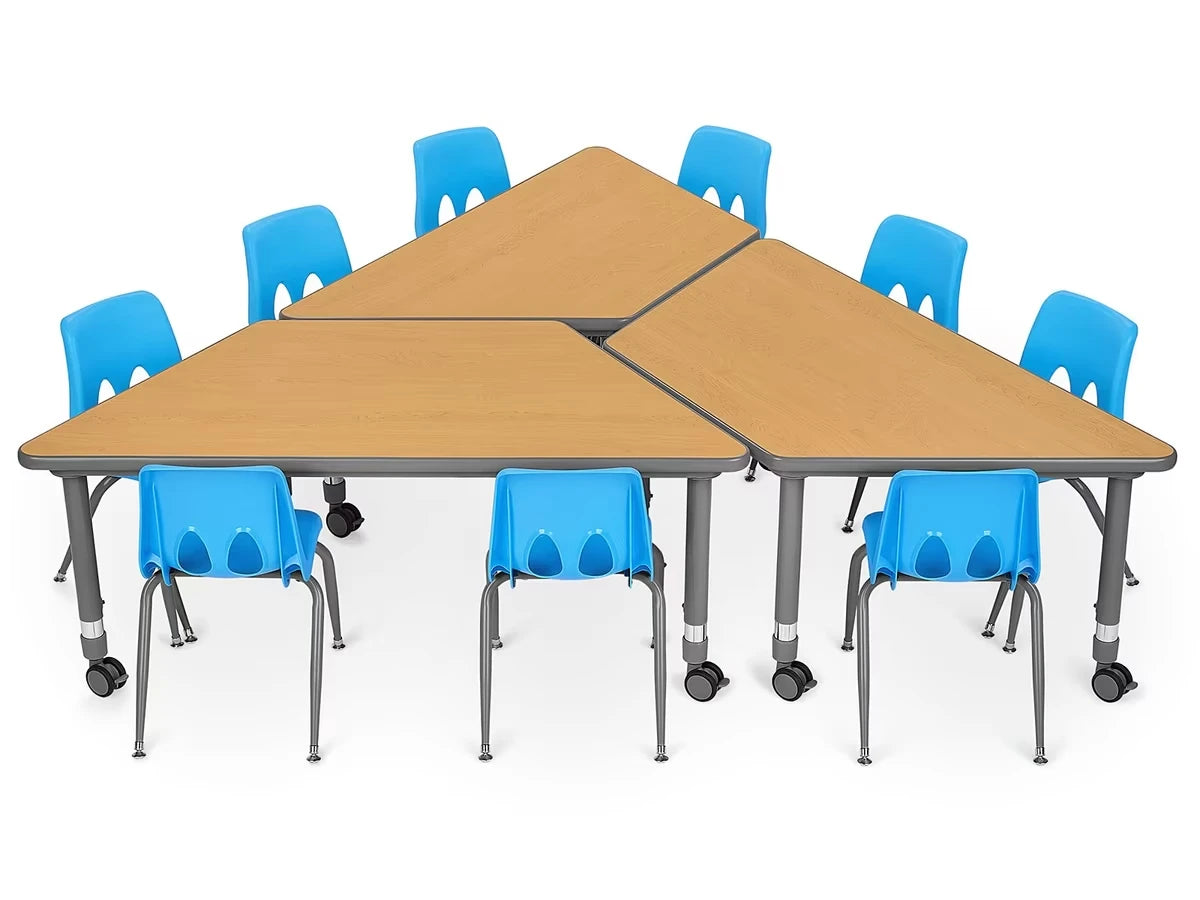 Flex-Space Mobile Trapezoid Table - Maple - US 2260