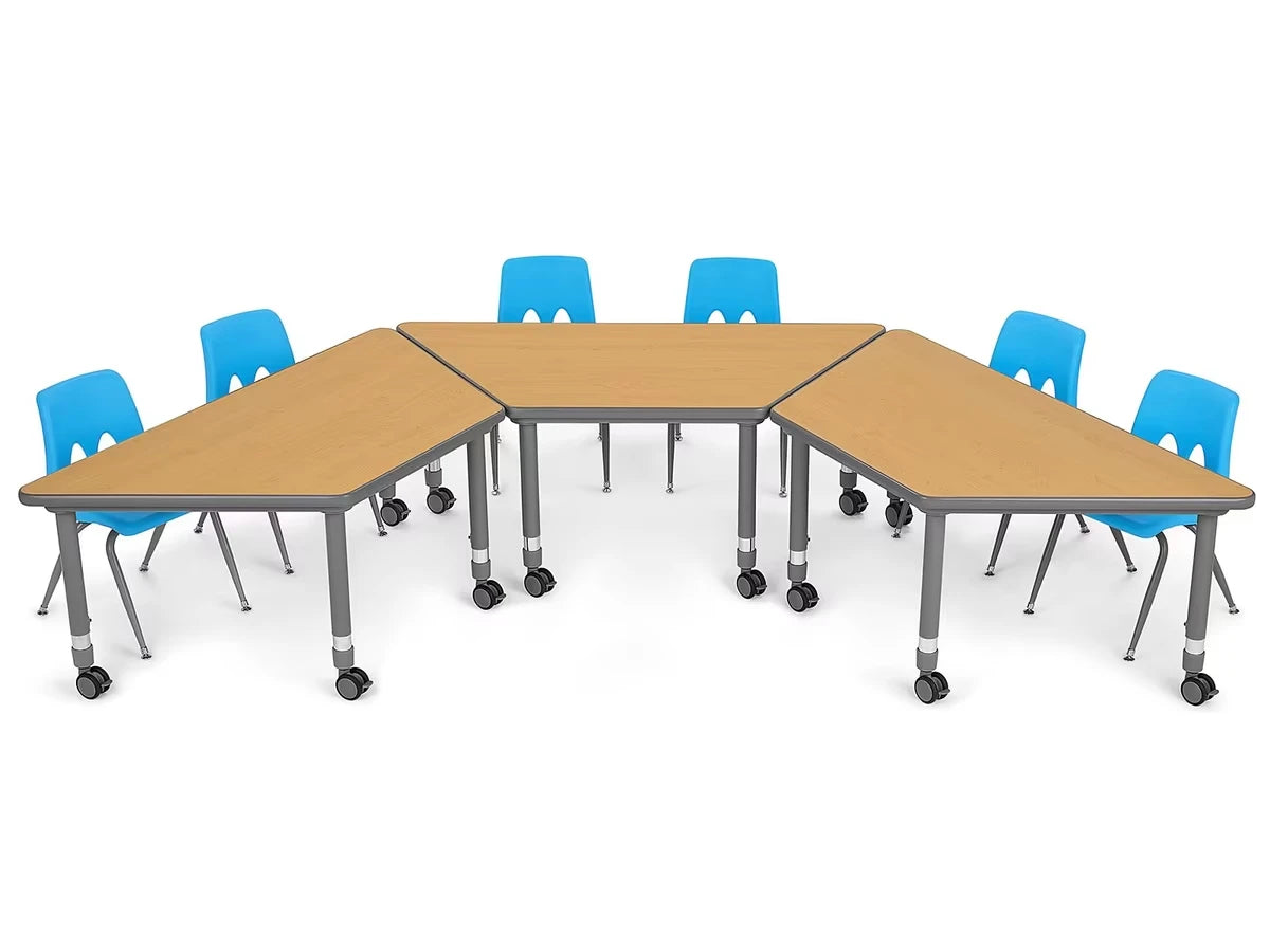 Flex-Space Mobile Trapezoid Table - Maple - US 2260