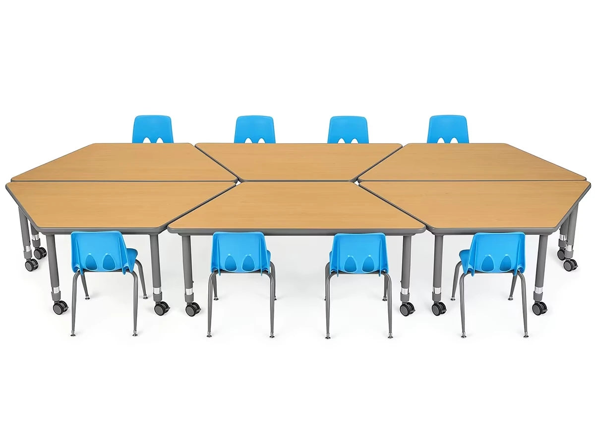 Flex-Space Mobile Trapezoid Table - Maple - US 2260