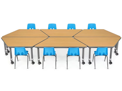 Flex-Space Mobile Trapezoid Table - Maple - US 2260