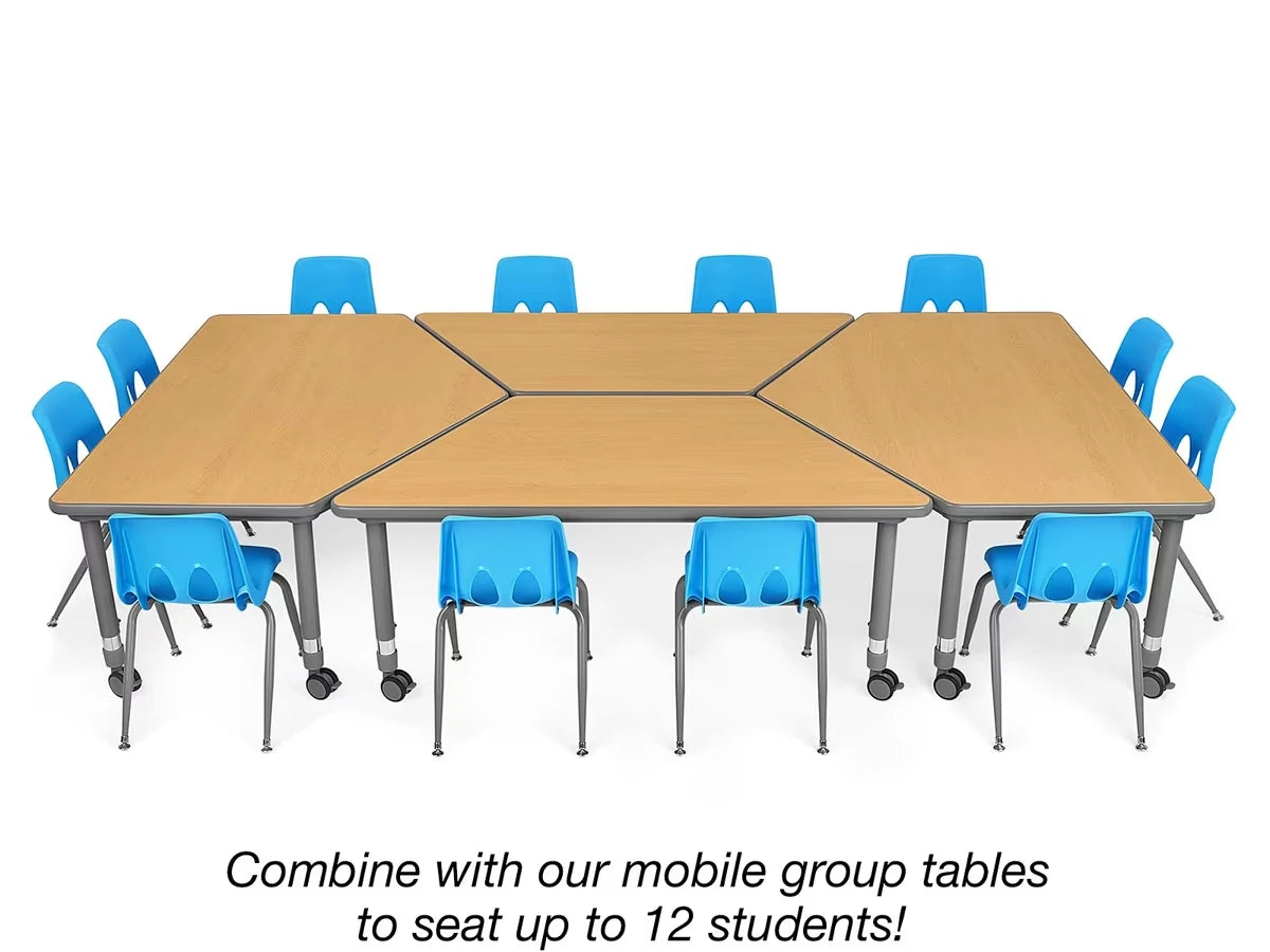 Flex-Space Mobile Trapezoid Table - Maple - US 2260