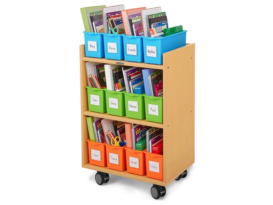 Flex-Space Mobile Storage Bin Center for 12 Students - Maple - US 1512