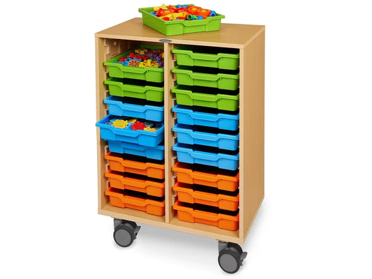 Flex-Space Mobile 18-Tray Storage Center - Maple - US 4682