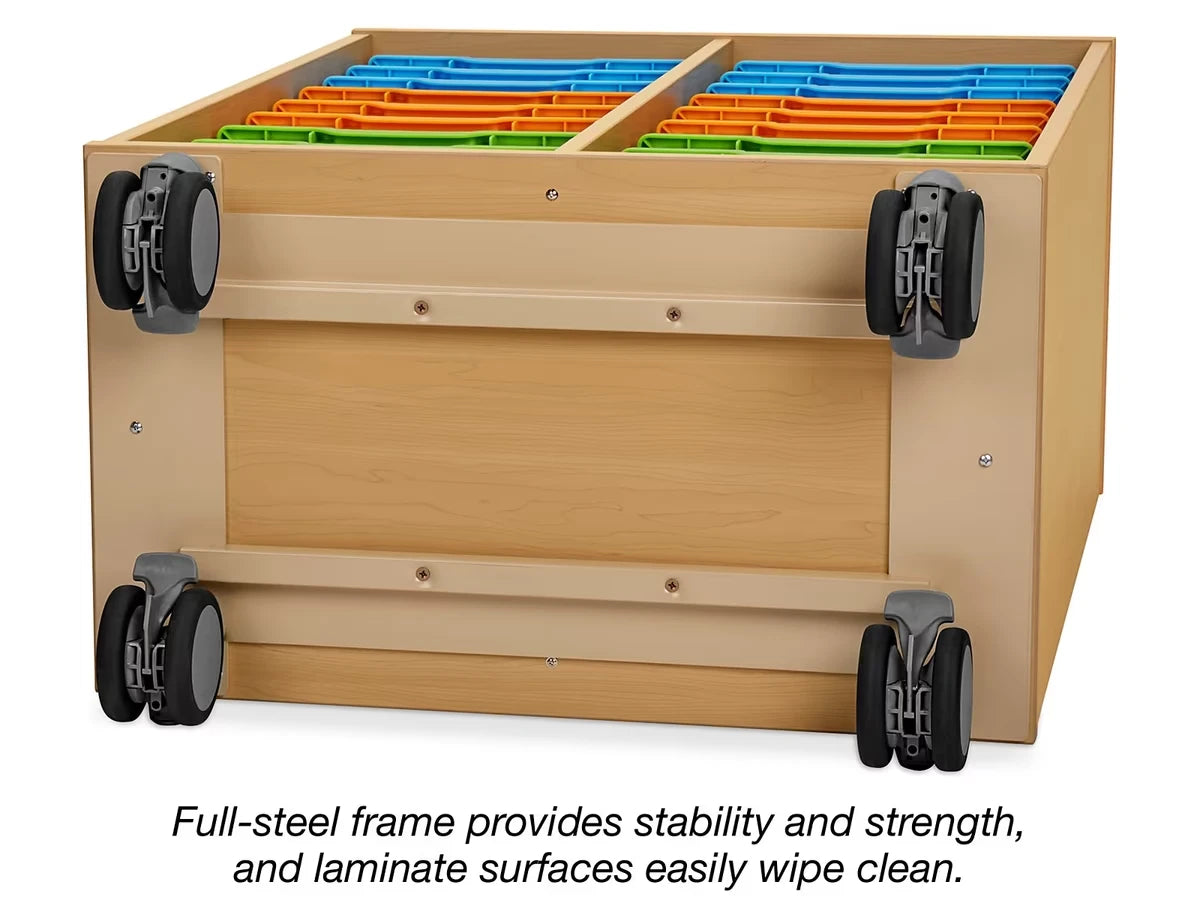 Flex-Space Mobile 18-Tray Storage Center - Maple - US 4682