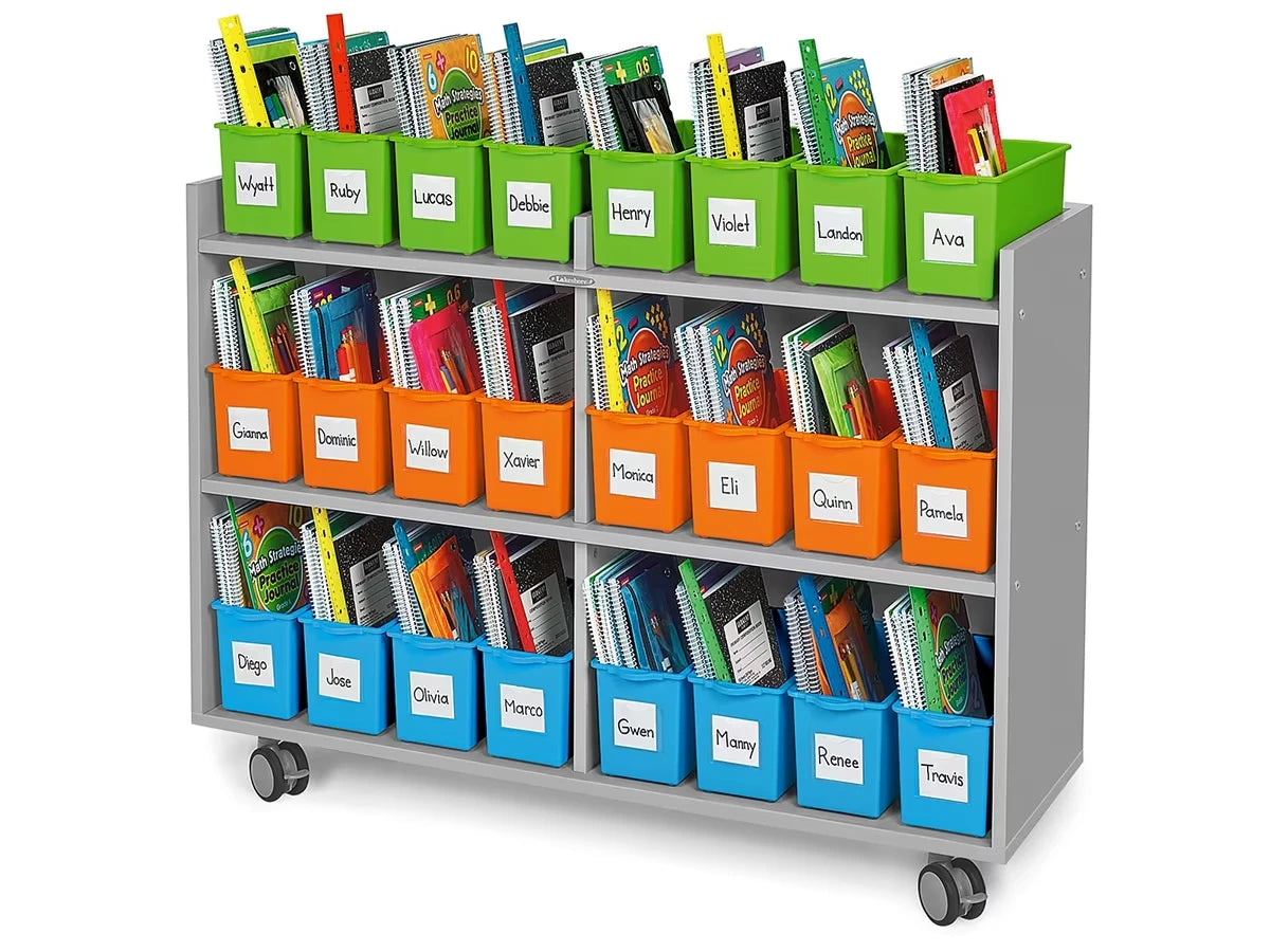 Flex-Space Mobile Storage Bin Center for 24 Students - Gray - US 9377