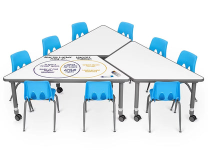 Flex-Space Write & Wipe Mobile Trapezoid Table - US 9307