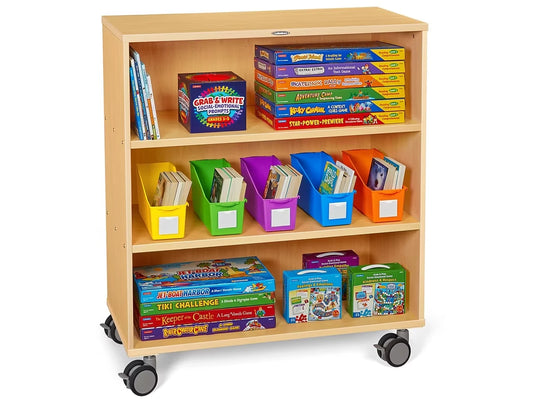 Flex-Space Mobile 3-Shelf All-Purpose Storage Unit - Maple - US 9689