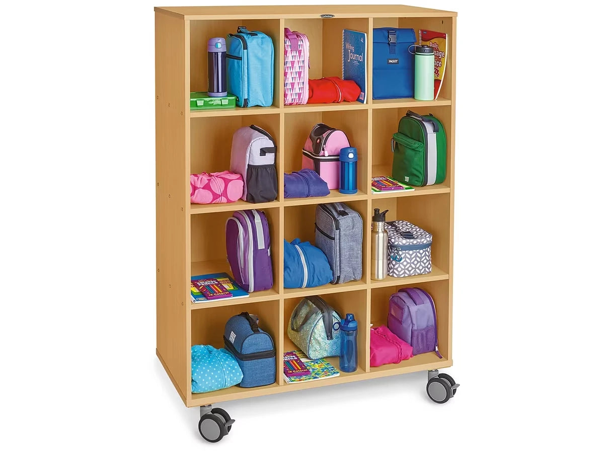 Flex-Space Mobile 12-Cubby Storage Unit - Maple - US 8124
