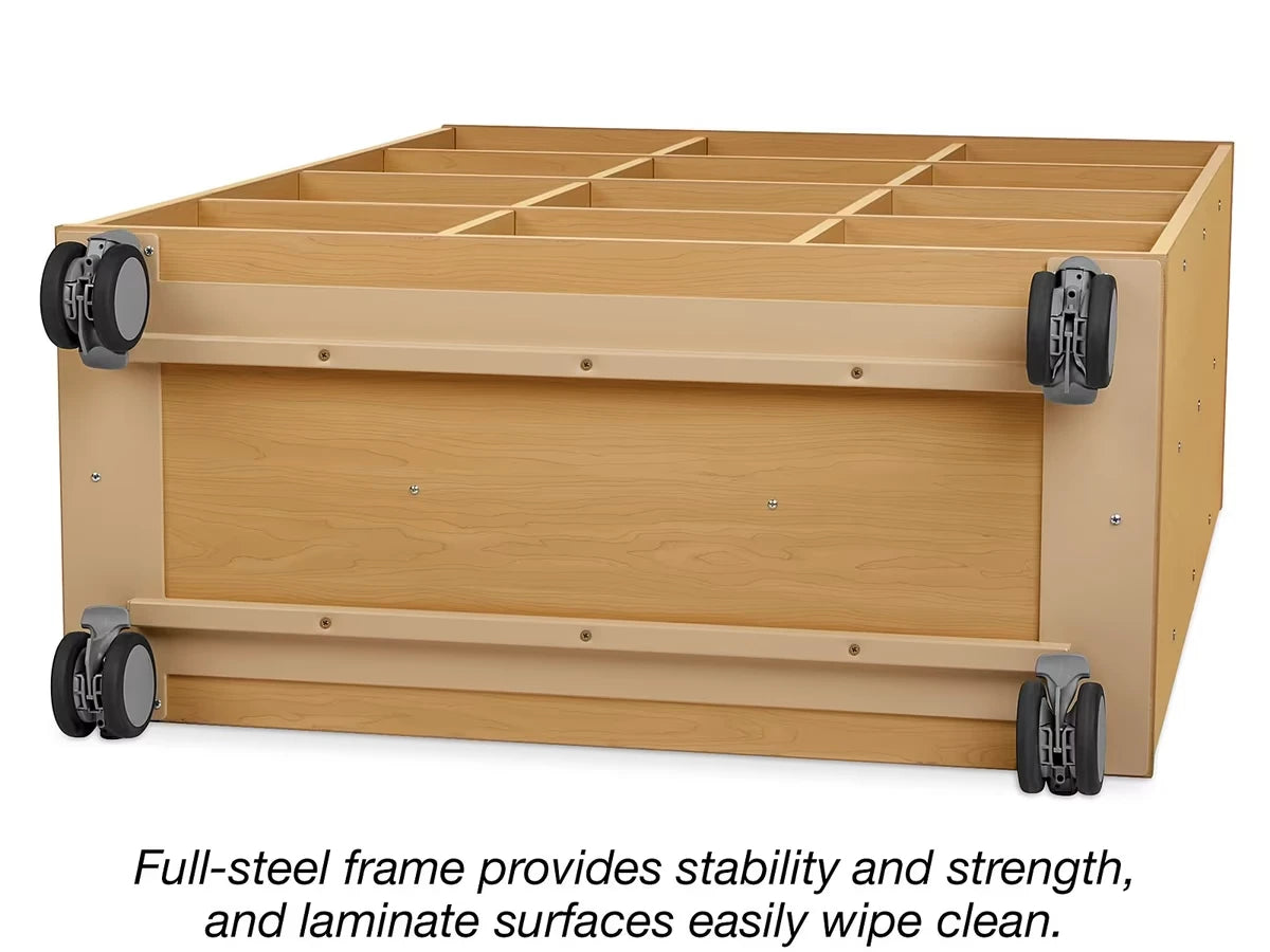 Flex-Space Mobile 12-Cubby Storage Unit - Maple - US 8124