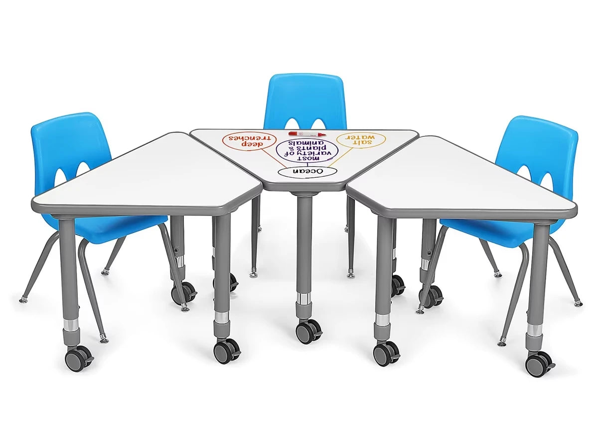 Flex-Space Write & Wipe Mobile Wedge Student Desk - US 7642