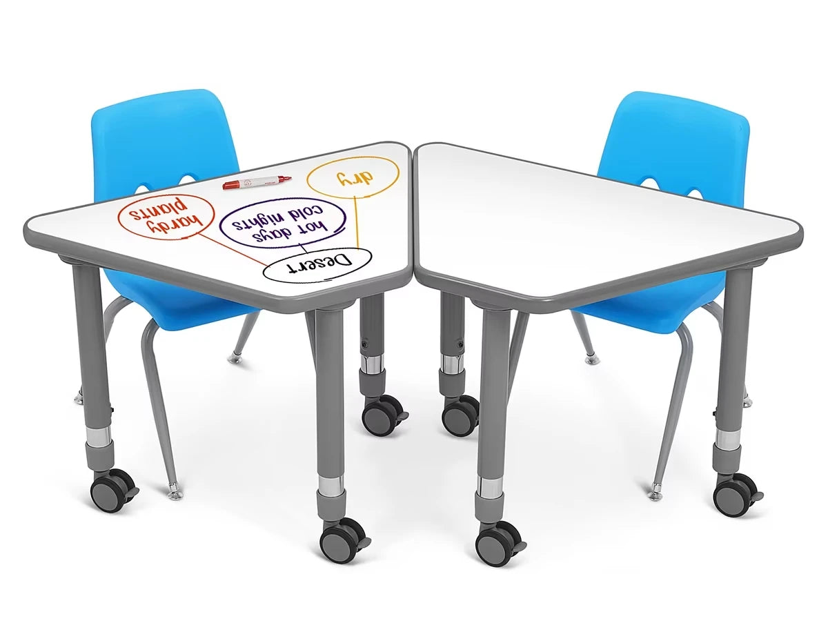 Flex-Space Write & Wipe Mobile Wedge Student Desk - US 7642