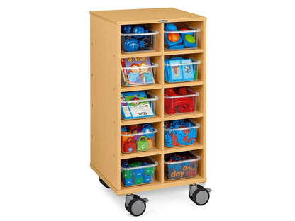 Flex-Space Mobile Clear-View 10-Bin Storage Center - Maple - US 8194