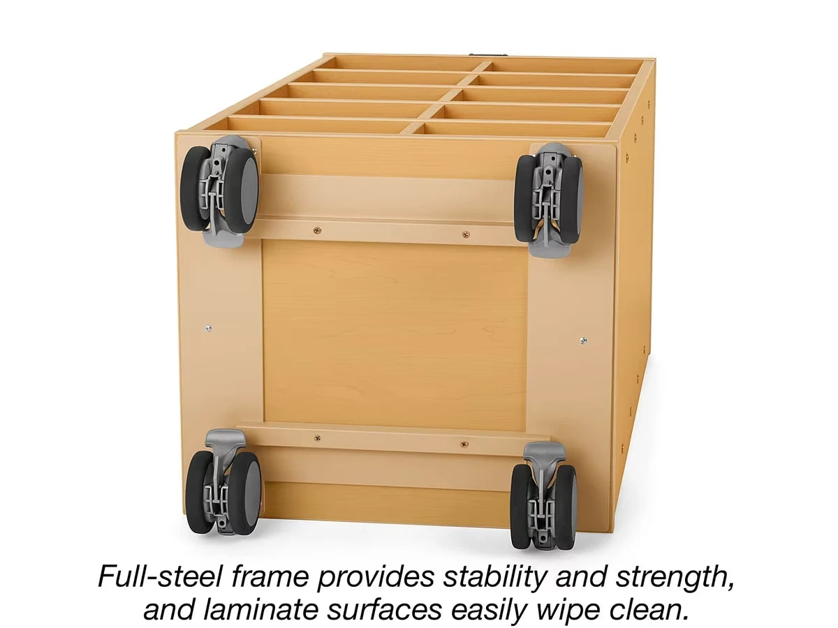 Flex-Space Mobile Clear-View 10-Bin Storage Center - Maple - US 8194