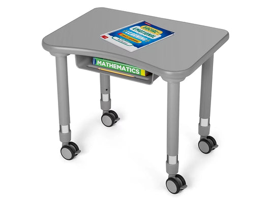 Flex-Space Mobile Student Desk with Book Box - Gray - US 9908