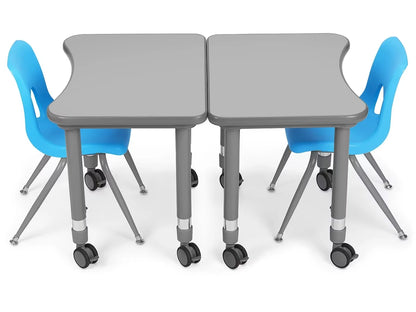Flex-Space Mobile Student Desk with Book Box - Gray - US 9908