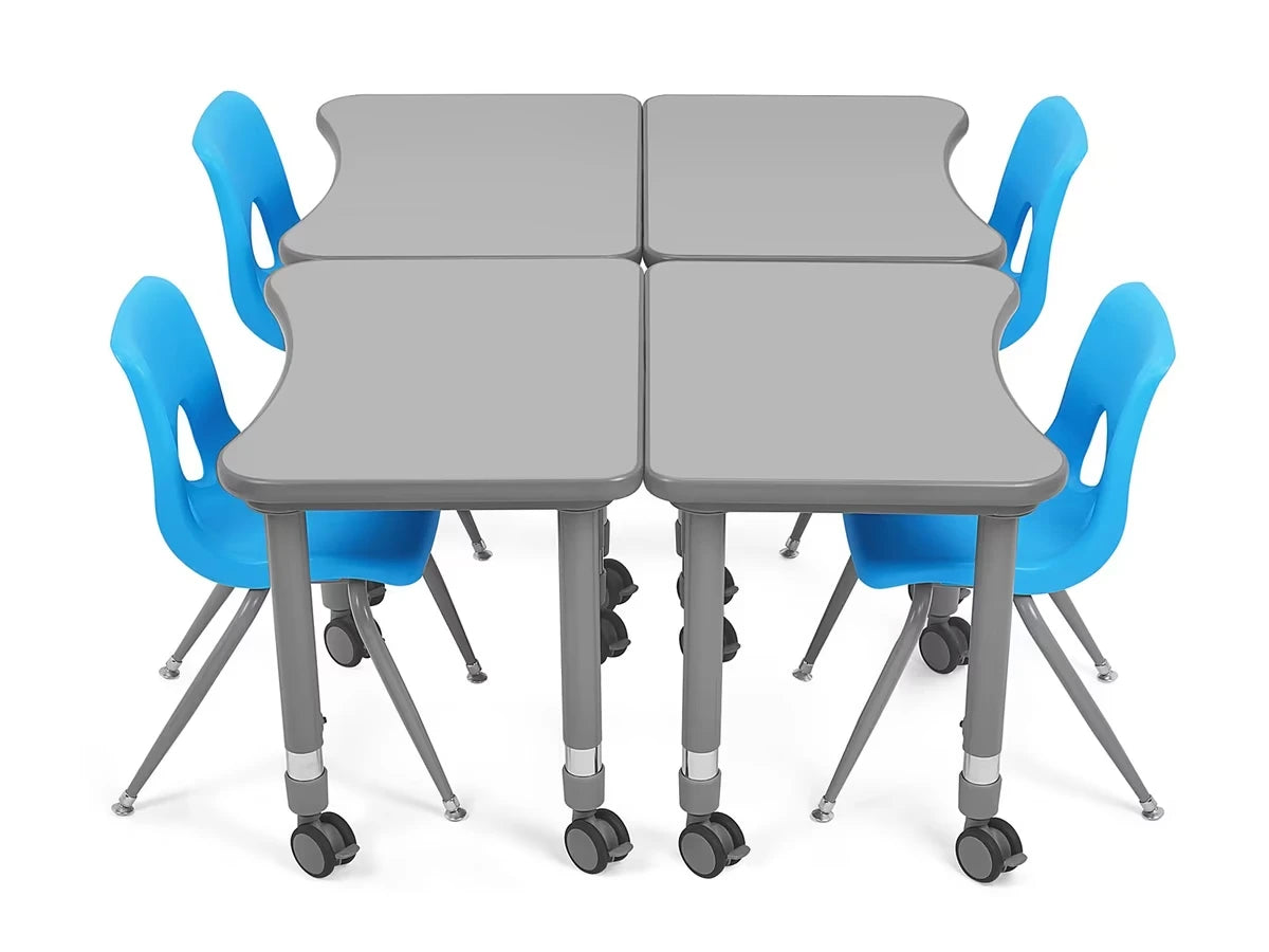 Flex-Space Mobile Student Desk - Gray - US 3629