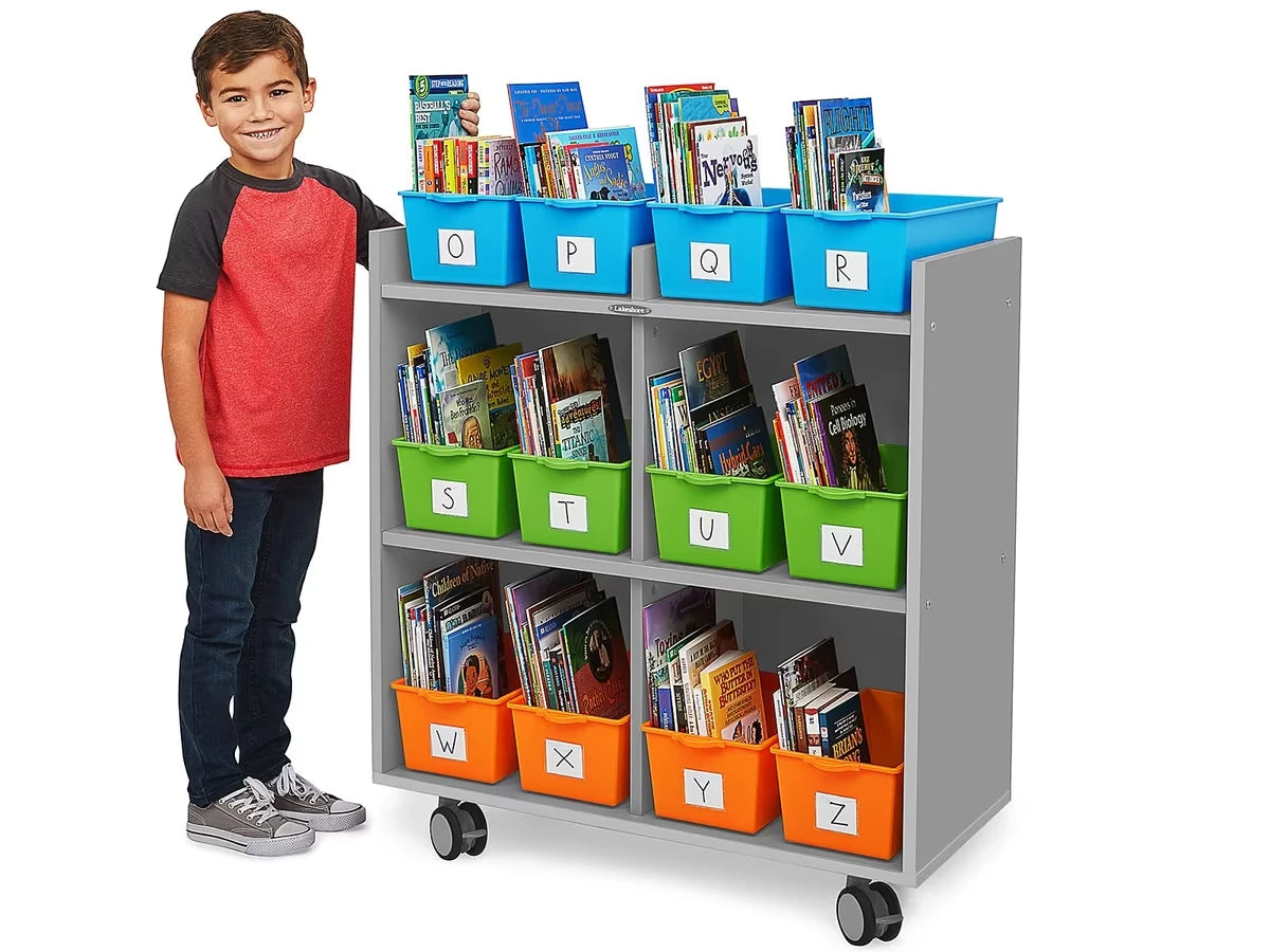 Flex-Space Mobile Book Bin Storage Center - Gray - US 1499