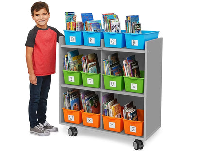 Flex-Space Mobile Book Bin Storage Center - Gray - US 1499
