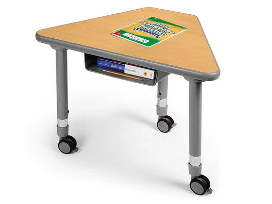Flex-Space Mobile Wedge Student Desk with Book Box - Maple - US 3199