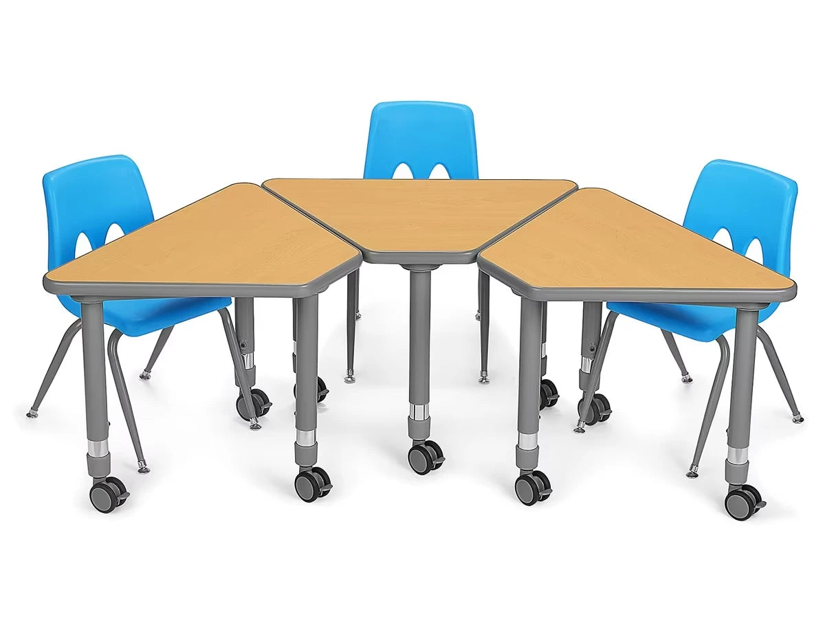 Flex-Space Mobile Wedge Student Desk with Book Box - Maple - US 3199