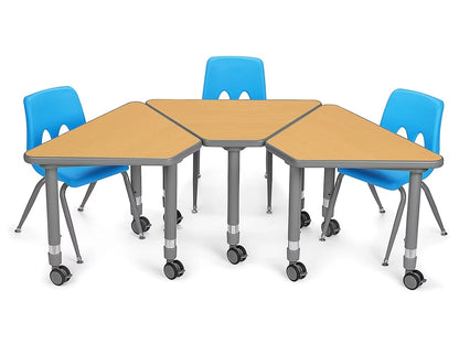 Flex-Space Mobile Wedge Student Desk with Book Box - Maple - US 3199
