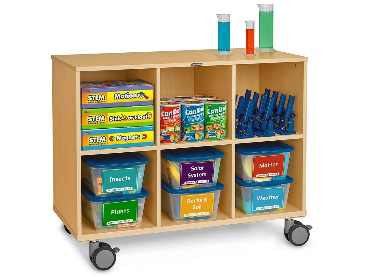 Flex-Space Mobile 6-Cubby Storage Unit - Maple - US 3795