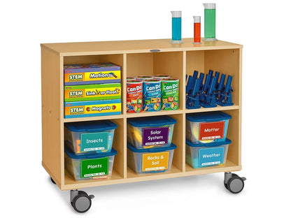 Flex-Space Mobile 6-Cubby Storage Unit - Maple - US 3795