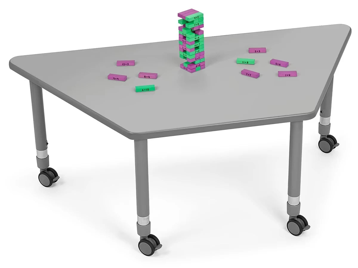 Flex-Space Mobile Trapezoid Table - Gray - US 8694