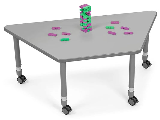 Flex-Space Mobile Trapezoid Table - Gray - US 8694