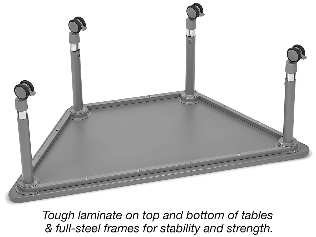 Flex-Space Mobile Trapezoid Table - Gray - US 8694
