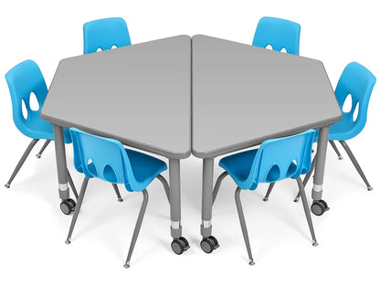 Flex-Space Mobile Trapezoid Table - Gray - US 8694