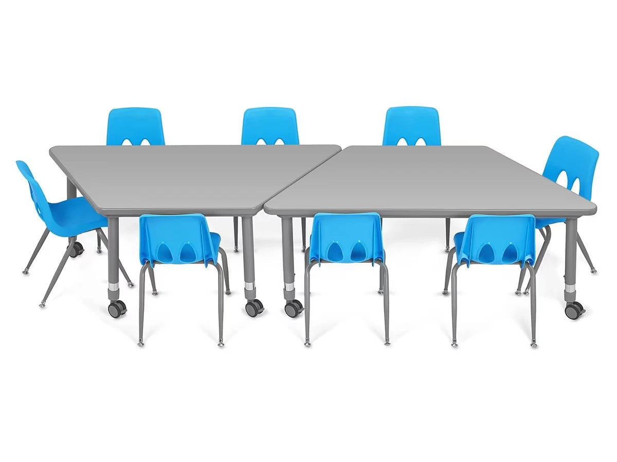 Flex-Space Mobile Trapezoid Table - Gray - US 8694