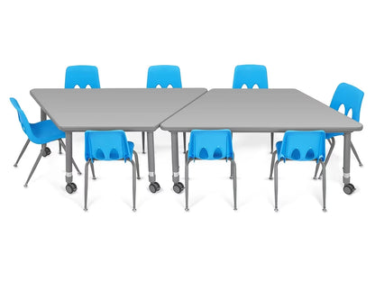 Flex-Space Mobile Trapezoid Table - Gray - US 8694