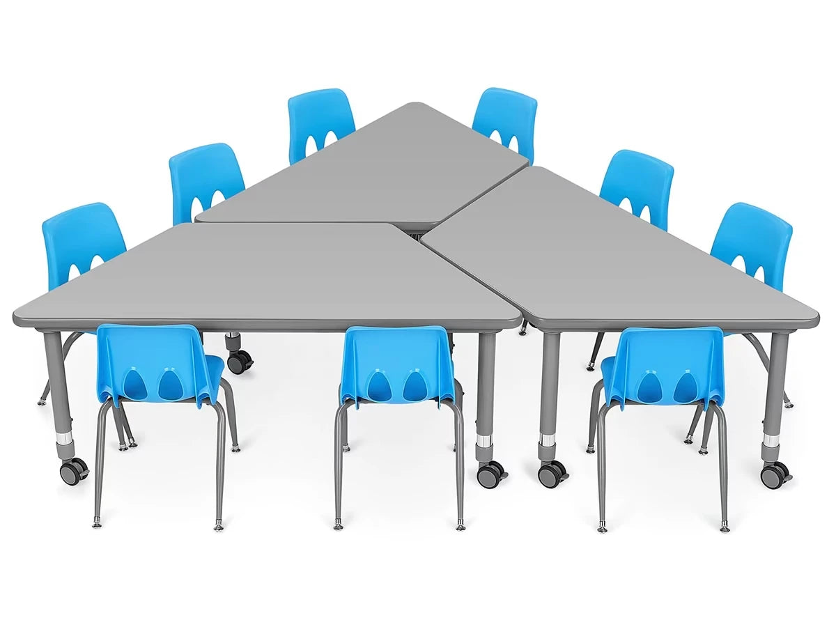 Flex-Space Mobile Trapezoid Table - Gray - US 8694