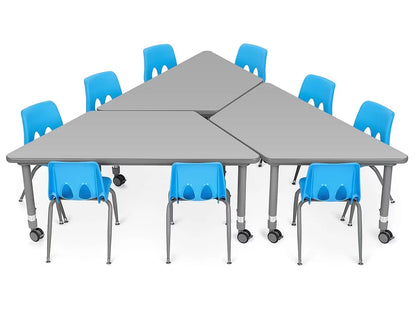 Flex-Space Mobile Trapezoid Table - Gray - US 8694