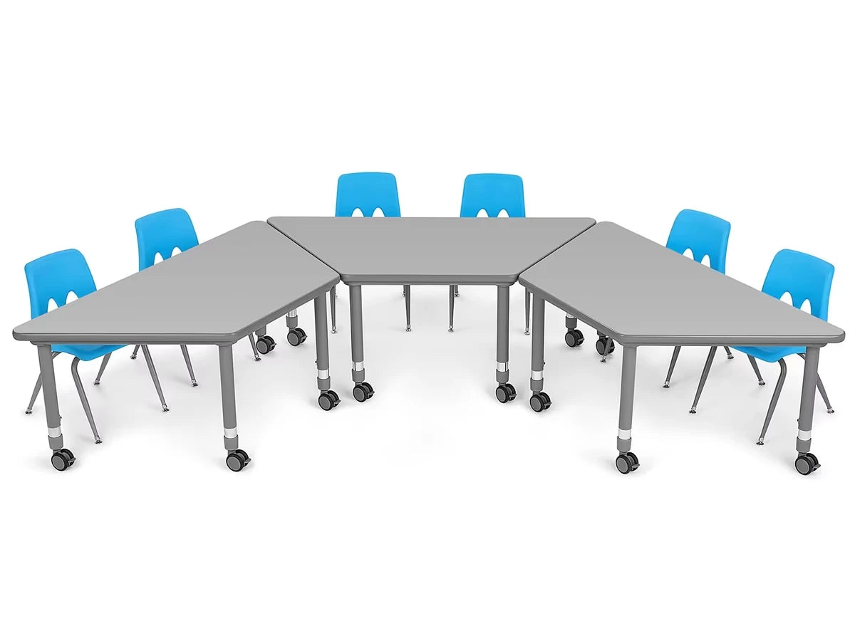 Flex-Space Mobile Trapezoid Table - Gray - US 8694