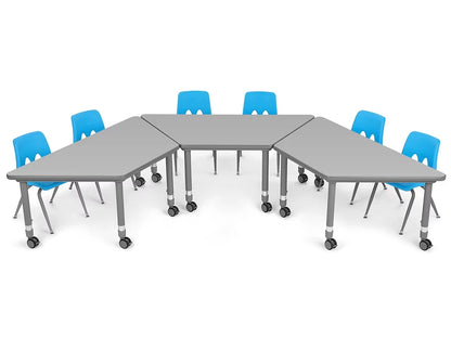 Flex-Space Mobile Trapezoid Table - Gray - US 8694