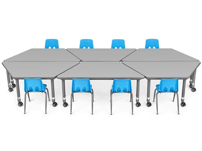 Flex-Space Mobile Trapezoid Table - Gray - US 8694