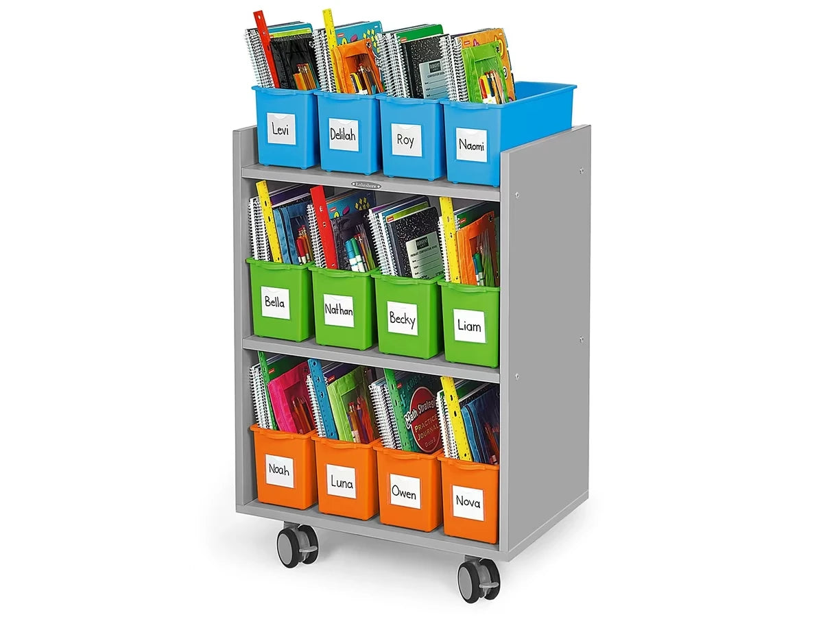 Flex-Space Mobile Storage Bin Center for 12 Students - Gray - US 4773