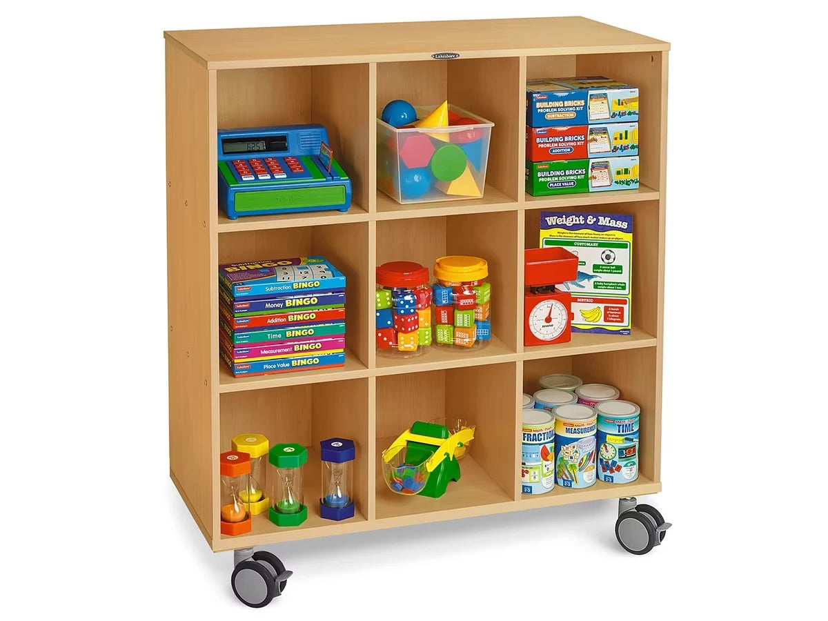 Flex-Space Mobile 9-Cubby Storage Unit - Maple - US 9450