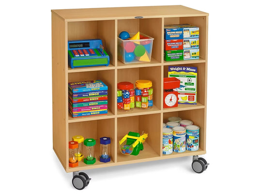 Flex-Space Mobile 9-Cubby Storage Unit - Maple - US 9450