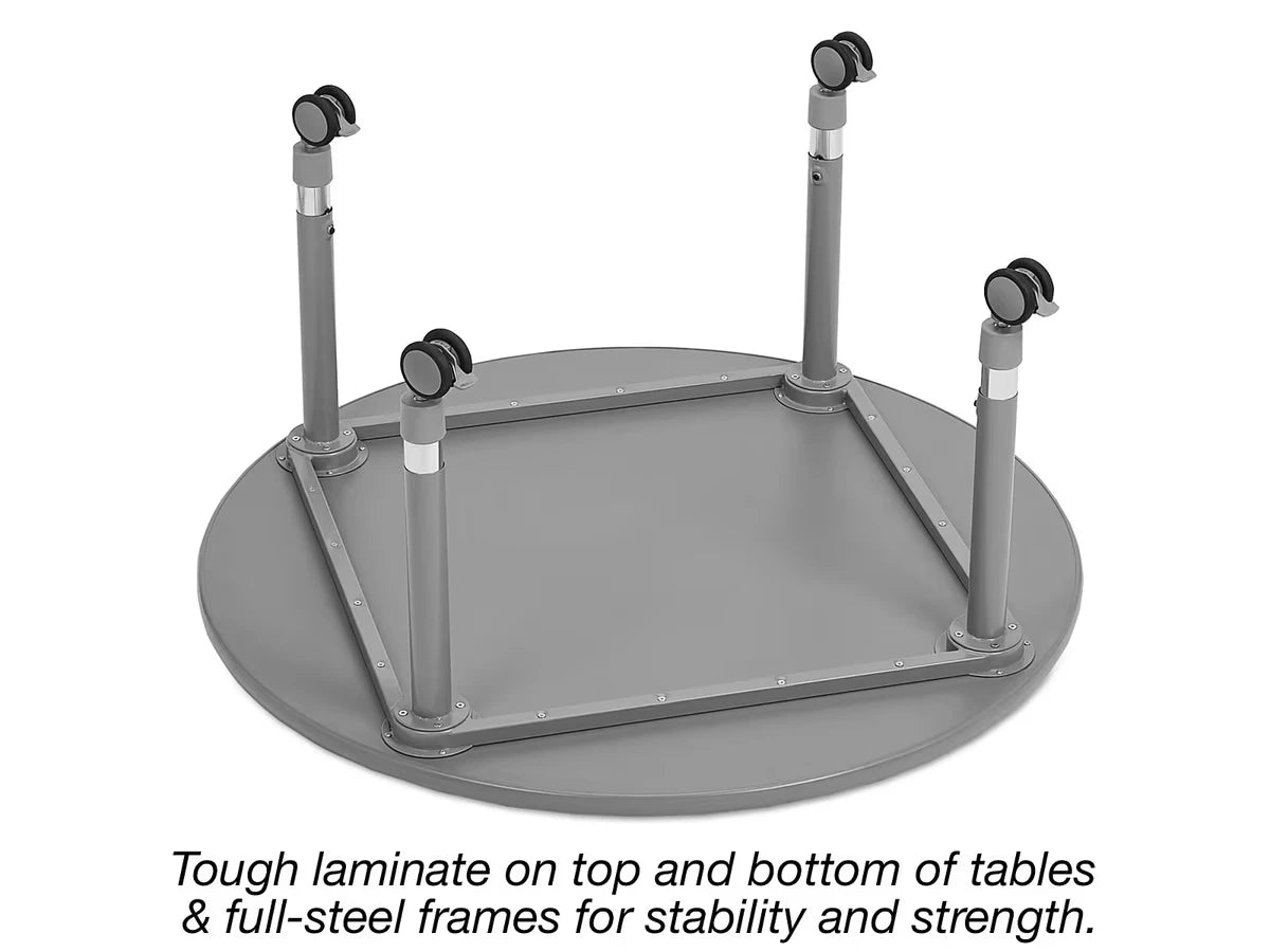 Flex-Space Mobile Round Tables - Gray - US 6803