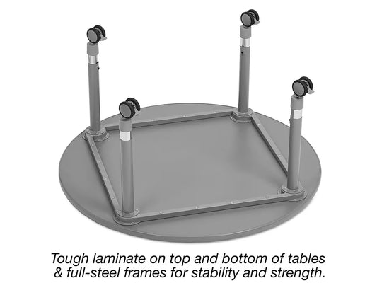 Flex-Space Mobile Round Tables - Gray - US 6803